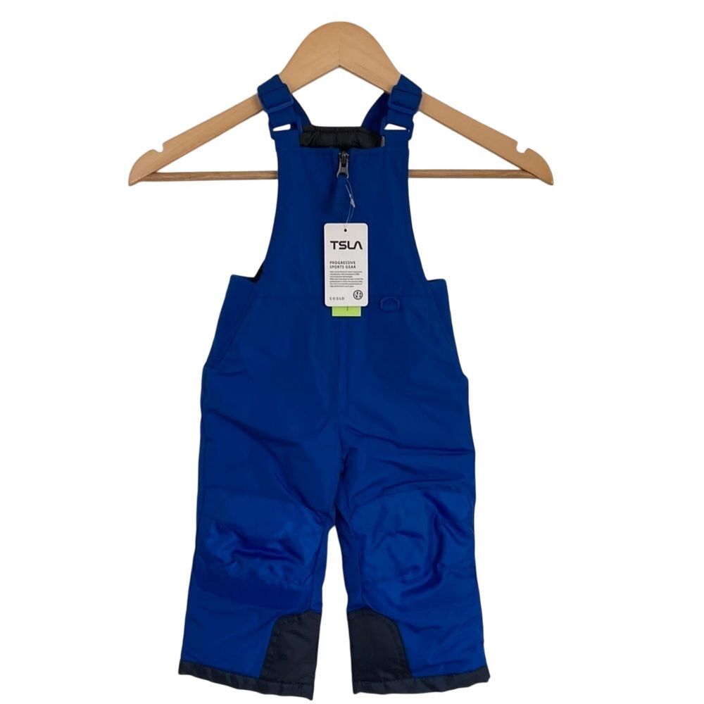 TSLA Toddler‎ Snow Bibs Size 18M Blue Waterproof Insulated Overalls Windproof